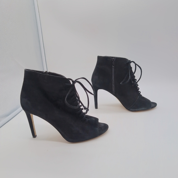 Lord & Taylor sz 8 Elegant Black Lace-Up Ankle Boots Fanders 424 Fifth - Picture 6 of 10